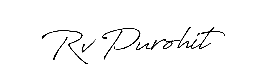 Create a beautiful signature design for name Rv Purohit. With this signature (Antro_Vectra_Bolder) fonts, you can make a handwritten signature for free. Rv Purohit signature style 7 images and pictures png