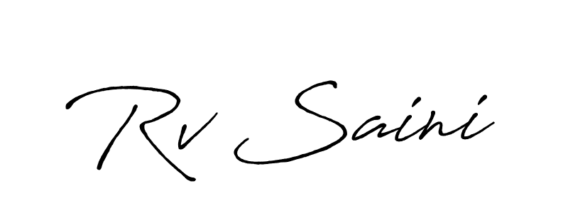 if you are searching for the best signature style for your name Rv Saini. so please give up your signature search. here we have designed multiple signature styles  using Antro_Vectra_Bolder. Rv Saini signature style 7 images and pictures png