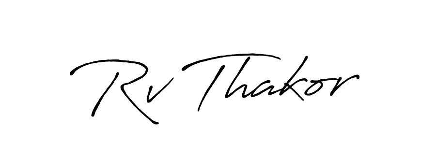 Create a beautiful signature design for name Rv Thakor. With this signature (Antro_Vectra_Bolder) fonts, you can make a handwritten signature for free. Rv Thakor signature style 7 images and pictures png