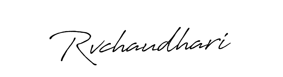 Make a beautiful signature design for name Rvchaudhari. With this signature (Antro_Vectra_Bolder) style, you can create a handwritten signature for free. Rvchaudhari signature style 7 images and pictures png
