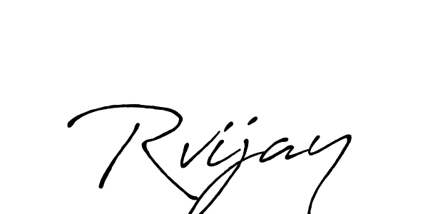 Make a beautiful signature design for name Rvijay. With this signature (Antro_Vectra_Bolder) style, you can create a handwritten signature for free. Rvijay signature style 7 images and pictures png