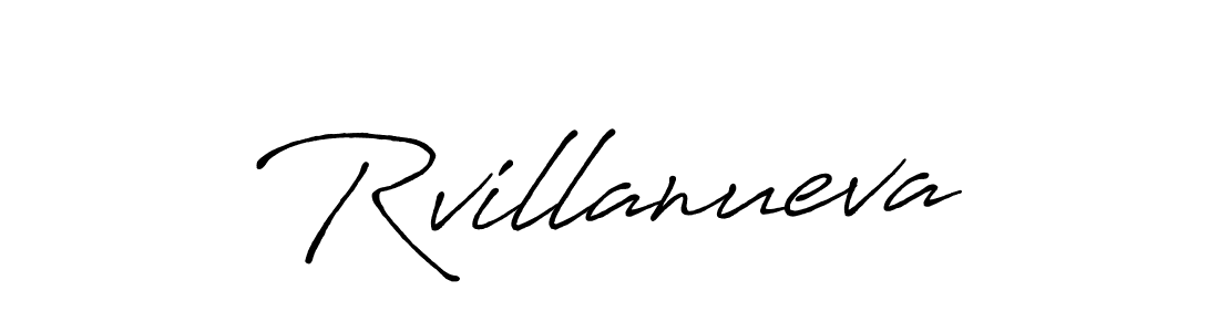 Make a beautiful signature design for name Rvillanueva. With this signature (Antro_Vectra_Bolder) style, you can create a handwritten signature for free. Rvillanueva signature style 7 images and pictures png
