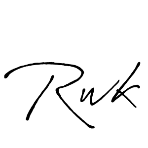 How to make Rwk signature? Antro_Vectra_Bolder is a professional autograph style. Create handwritten signature for Rwk name. Rwk signature style 7 images and pictures png