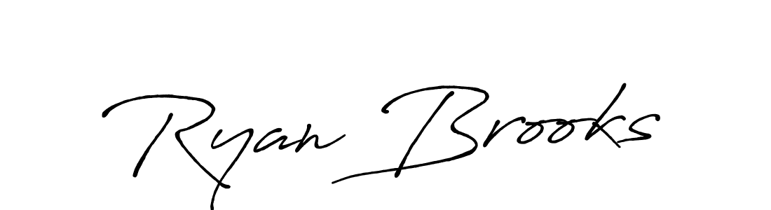 How to make Ryan Brooks name signature. Use Antro_Vectra_Bolder style for creating short signs online. This is the latest handwritten sign. Ryan Brooks signature style 7 images and pictures png