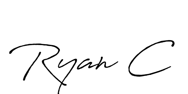 How to make Ryan C signature? Antro_Vectra_Bolder is a professional autograph style. Create handwritten signature for Ryan C name. Ryan C signature style 7 images and pictures png