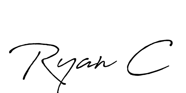 You should practise on your own different ways (Antro_Vectra_Bolder) to write your name (Ryan C) in signature. don't let someone else do it for you. Ryan C signature style 7 images and pictures png