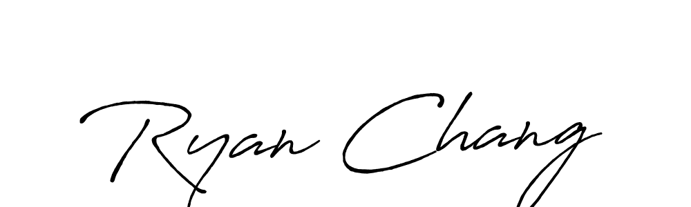 How to make Ryan Chang name signature. Use Antro_Vectra_Bolder style for creating short signs online. This is the latest handwritten sign. Ryan Chang signature style 7 images and pictures png