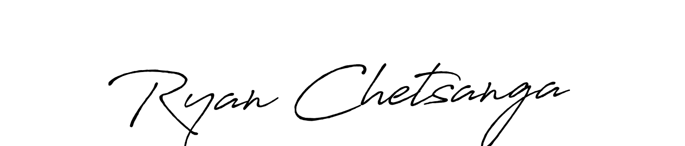 How to make Ryan Chetsanga name signature. Use Antro_Vectra_Bolder style for creating short signs online. This is the latest handwritten sign. Ryan Chetsanga signature style 7 images and pictures png