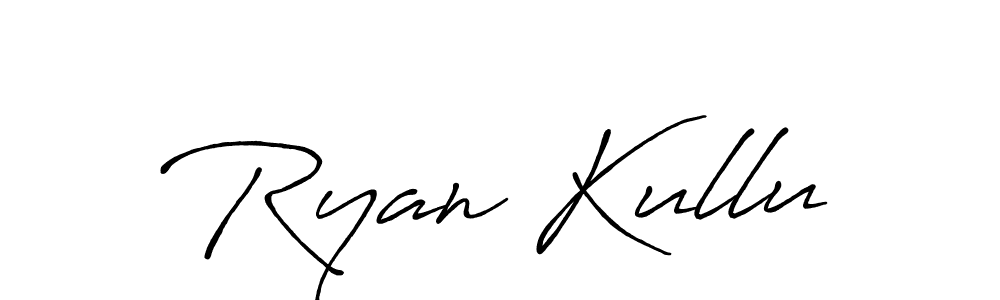 Ryan Kullu stylish signature style. Best Handwritten Sign (Antro_Vectra_Bolder) for my name. Handwritten Signature Collection Ideas for my name Ryan Kullu. Ryan Kullu signature style 7 images and pictures png