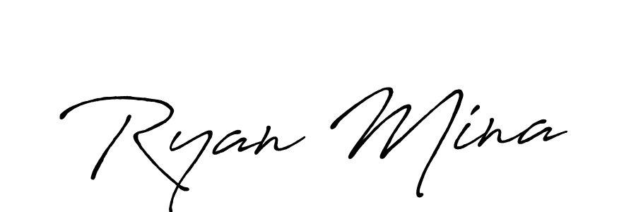 Also You can easily find your signature by using the search form. We will create Ryan Mina name handwritten signature images for you free of cost using Antro_Vectra_Bolder sign style. Ryan Mina signature style 7 images and pictures png