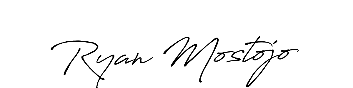 Make a beautiful signature design for name Ryan Mostojo. With this signature (Antro_Vectra_Bolder) style, you can create a handwritten signature for free. Ryan Mostojo signature style 7 images and pictures png