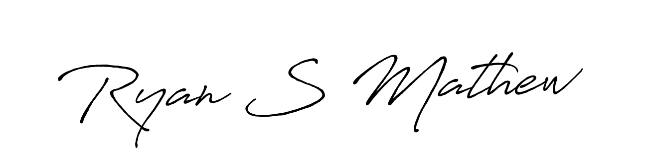 Use a signature maker to create a handwritten signature online. With this signature software, you can design (Antro_Vectra_Bolder) your own signature for name Ryan S Mathew. Ryan S Mathew signature style 7 images and pictures png