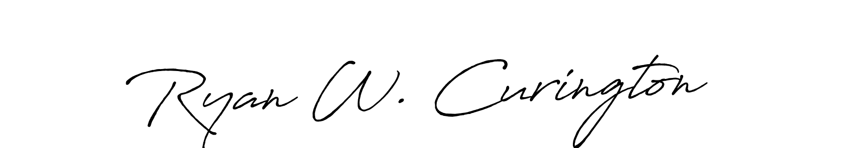 Use a signature maker to create a handwritten signature online. With this signature software, you can design (Antro_Vectra_Bolder) your own signature for name Ryan W. Curington. Ryan W. Curington signature style 7 images and pictures png