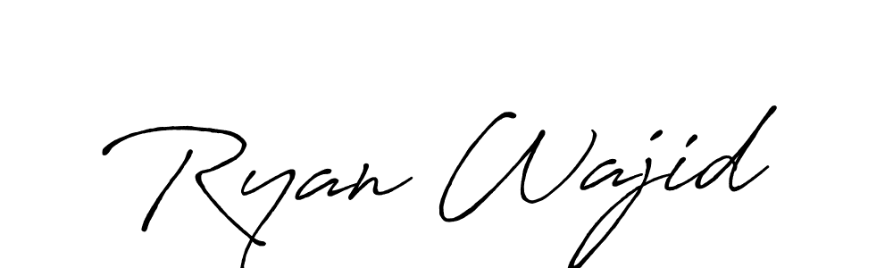 if you are searching for the best signature style for your name Ryan Wajid. so please give up your signature search. here we have designed multiple signature styles  using Antro_Vectra_Bolder. Ryan Wajid signature style 7 images and pictures png