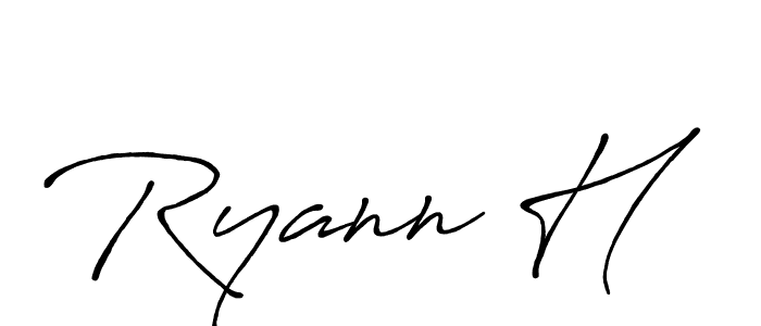 How to make Ryann H name signature. Use Antro_Vectra_Bolder style for creating short signs online. This is the latest handwritten sign. Ryann H signature style 7 images and pictures png