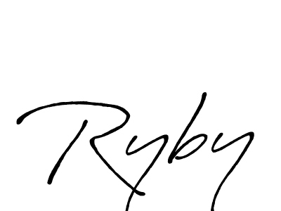 if you are searching for the best signature style for your name Ryby. so please give up your signature search. here we have designed multiple signature styles  using Antro_Vectra_Bolder. Ryby signature style 7 images and pictures png