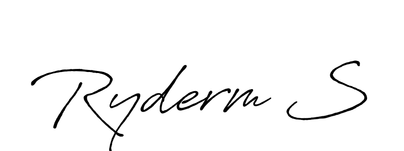 Use a signature maker to create a handwritten signature online. With this signature software, you can design (Antro_Vectra_Bolder) your own signature for name Ryderm S. Ryderm S signature style 7 images and pictures png