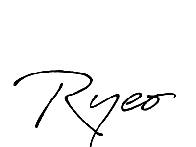 Use a signature maker to create a handwritten signature online. With this signature software, you can design (Antro_Vectra_Bolder) your own signature for name Ryeo. Ryeo signature style 7 images and pictures png