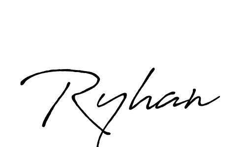 Make a beautiful signature design for name Ryhan. With this signature (Antro_Vectra_Bolder) style, you can create a handwritten signature for free. Ryhan signature style 7 images and pictures png