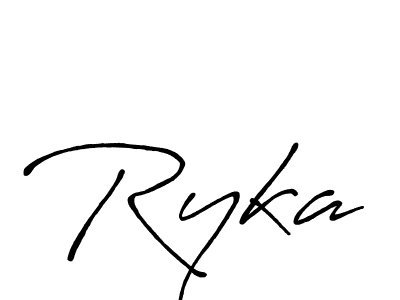 Use a signature maker to create a handwritten signature online. With this signature software, you can design (Antro_Vectra_Bolder) your own signature for name Ryka. Ryka signature style 7 images and pictures png