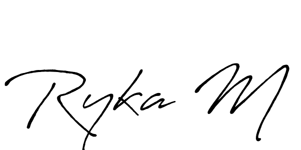 Similarly Antro_Vectra_Bolder is the best handwritten signature design. Signature creator online .You can use it as an online autograph creator for name Ryka M. Ryka M signature style 7 images and pictures png