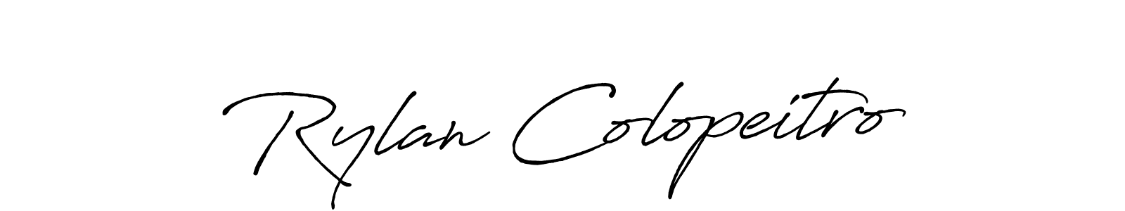 Once you've used our free online signature maker to create your best signature Antro_Vectra_Bolder style, it's time to enjoy all of the benefits that Rylan Colopeitro name signing documents. Rylan Colopeitro signature style 7 images and pictures png