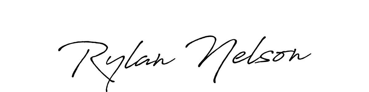 Make a beautiful signature design for name Rylan Nelson. With this signature (Antro_Vectra_Bolder) style, you can create a handwritten signature for free. Rylan Nelson signature style 7 images and pictures png