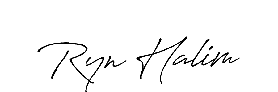 You should practise on your own different ways (Antro_Vectra_Bolder) to write your name (Ryn Halim) in signature. don't let someone else do it for you. Ryn Halim signature style 7 images and pictures png