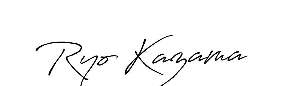 Ryo Kazama stylish signature style. Best Handwritten Sign (Antro_Vectra_Bolder) for my name. Handwritten Signature Collection Ideas for my name Ryo Kazama. Ryo Kazama signature style 7 images and pictures png