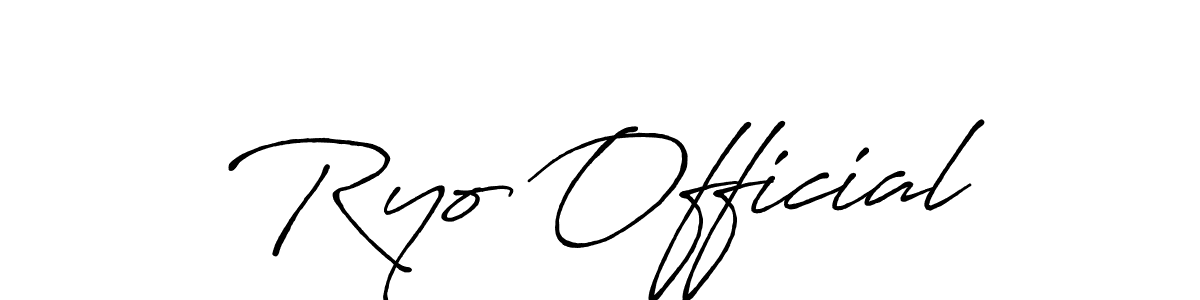 Create a beautiful signature design for name Ryo Official. With this signature (Antro_Vectra_Bolder) fonts, you can make a handwritten signature for free. Ryo Official signature style 7 images and pictures png