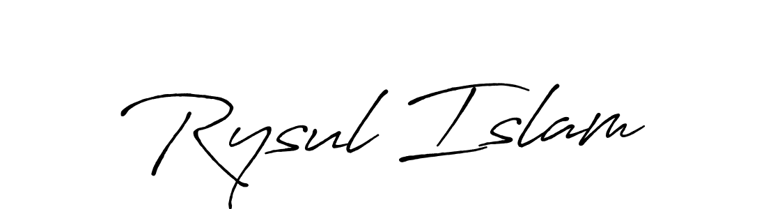 Use a signature maker to create a handwritten signature online. With this signature software, you can design (Antro_Vectra_Bolder) your own signature for name Rysul Islam. Rysul Islam signature style 7 images and pictures png