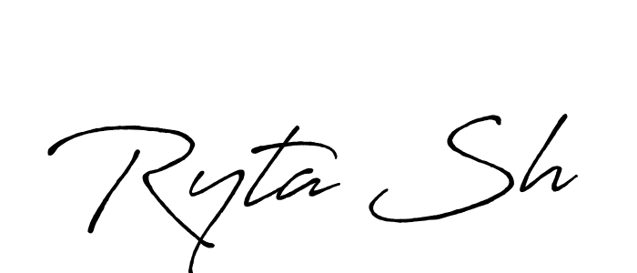 How to make Ryta Sh name signature. Use Antro_Vectra_Bolder style for creating short signs online. This is the latest handwritten sign. Ryta Sh signature style 7 images and pictures png