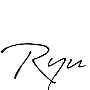 How to make Ryu name signature. Use Antro_Vectra_Bolder style for creating short signs online. This is the latest handwritten sign. Ryu signature style 7 images and pictures png