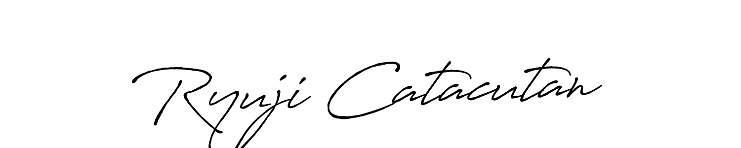 Use a signature maker to create a handwritten signature online. With this signature software, you can design (Antro_Vectra_Bolder) your own signature for name Ryuji Catacutan. Ryuji Catacutan signature style 7 images and pictures png