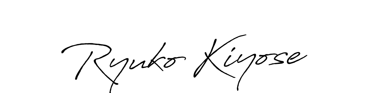 Also we have Ryuko Kiyose name is the best signature style. Create professional handwritten signature collection using Antro_Vectra_Bolder autograph style. Ryuko Kiyose signature style 7 images and pictures png