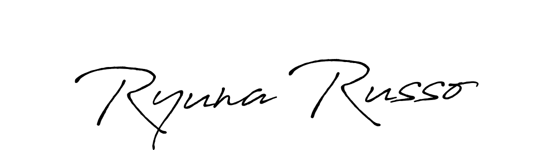 Antro_Vectra_Bolder is a professional signature style that is perfect for those who want to add a touch of class to their signature. It is also a great choice for those who want to make their signature more unique. Get Ryuna Russo name to fancy signature for free. Ryuna Russo signature style 7 images and pictures png