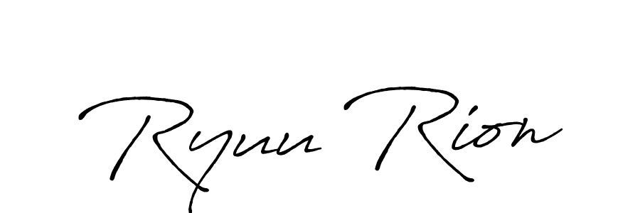 The best way (Antro_Vectra_Bolder) to make a short signature is to pick only two or three words in your name. The name Ryuu Rion include a total of six letters. For converting this name. Ryuu Rion signature style 7 images and pictures png