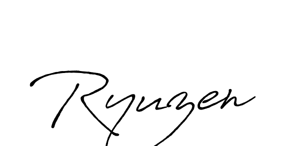 Use a signature maker to create a handwritten signature online. With this signature software, you can design (Antro_Vectra_Bolder) your own signature for name Ryuzen. Ryuzen signature style 7 images and pictures png