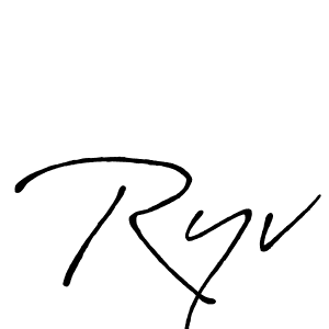 Also we have Ryv name is the best signature style. Create professional handwritten signature collection using Antro_Vectra_Bolder autograph style. Ryv signature style 7 images and pictures png