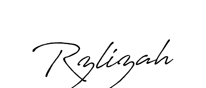Use a signature maker to create a handwritten signature online. With this signature software, you can design (Antro_Vectra_Bolder) your own signature for name Rzlizah. Rzlizah signature style 7 images and pictures png