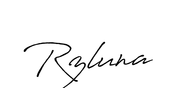 Make a beautiful signature design for name Rzluna. With this signature (Antro_Vectra_Bolder) style, you can create a handwritten signature for free. Rzluna signature style 7 images and pictures png