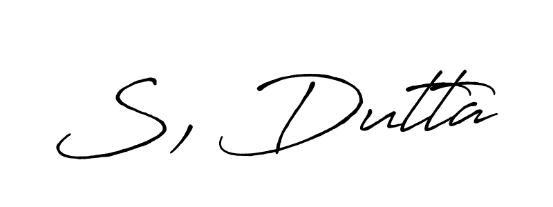 S, Dutta stylish signature style. Best Handwritten Sign (Antro_Vectra_Bolder) for my name. Handwritten Signature Collection Ideas for my name S, Dutta. S, Dutta signature style 7 images and pictures png