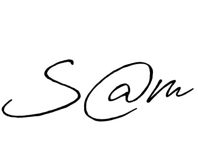 The best way (Antro_Vectra_Bolder) to make a short signature is to pick only two or three words in your name. The name S@m! include a total of six letters. For converting this name. S@m! signature style 7 images and pictures png