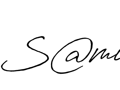 The best way (Antro_Vectra_Bolder) to make a short signature is to pick only two or three words in your name. The name S@mi include a total of six letters. For converting this name. S@mi signature style 7 images and pictures png