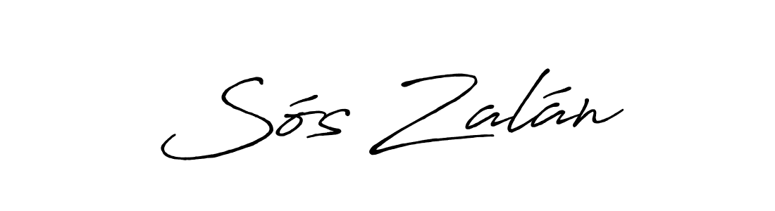 Make a beautiful signature design for name Sós Zalán. With this signature (Antro_Vectra_Bolder) style, you can create a handwritten signature for free. Sós Zalán signature style 7 images and pictures png