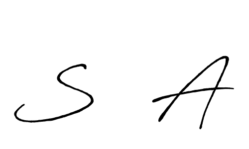 How to make S   A name signature. Use Antro_Vectra_Bolder style for creating short signs online. This is the latest handwritten sign. S   A signature style 7 images and pictures png