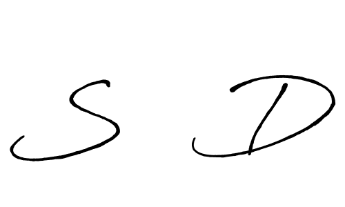 Create a beautiful signature design for name S   D. With this signature (Antro_Vectra_Bolder) fonts, you can make a handwritten signature for free. S   D signature style 7 images and pictures png