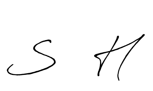 Also You can easily find your signature by using the search form. We will create S   H name handwritten signature images for you free of cost using Antro_Vectra_Bolder sign style. S   H signature style 7 images and pictures png