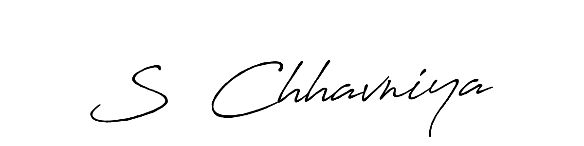 How to make S  Chhavniya name signature. Use Antro_Vectra_Bolder style for creating short signs online. This is the latest handwritten sign. S  Chhavniya signature style 7 images and pictures png