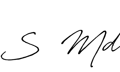 Create a beautiful signature design for name S  Md. With this signature (Antro_Vectra_Bolder) fonts, you can make a handwritten signature for free. S  Md signature style 7 images and pictures png